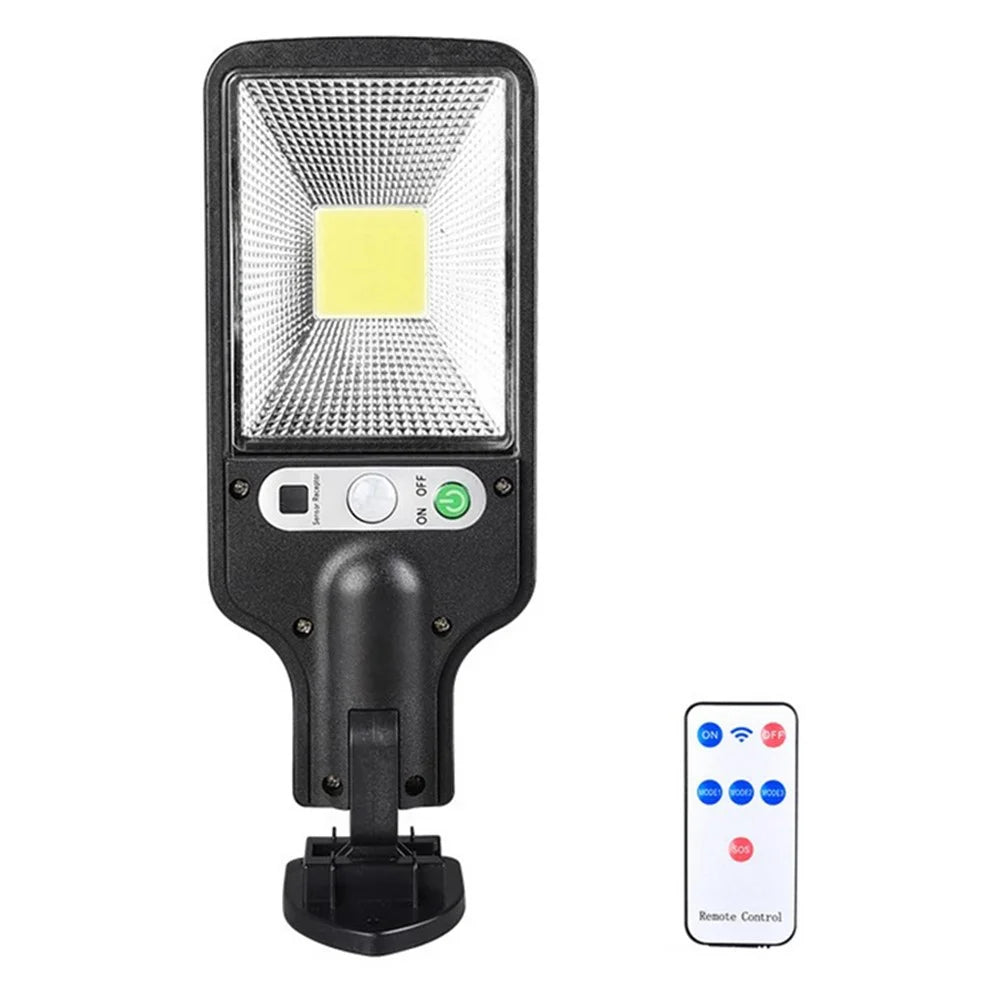 616 Motion Sensor Solar Powered Outdoor Garden Wall Light with Remote Control - 30 COB - 1