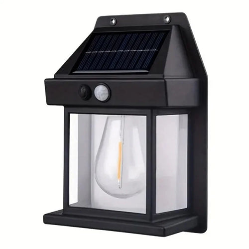 JL-888 Solar Induction Wall Lamp Outdoor Tungsten Night Light with 3RD Gear Mode - Black - 1