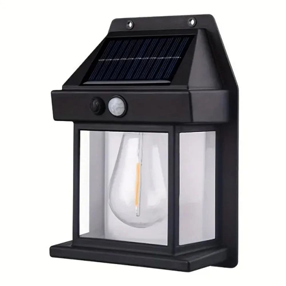 JL-888 Solar Induction Wall Lamp Outdoor Tungsten Night Light with 3RD Gear Mode - Black - 1