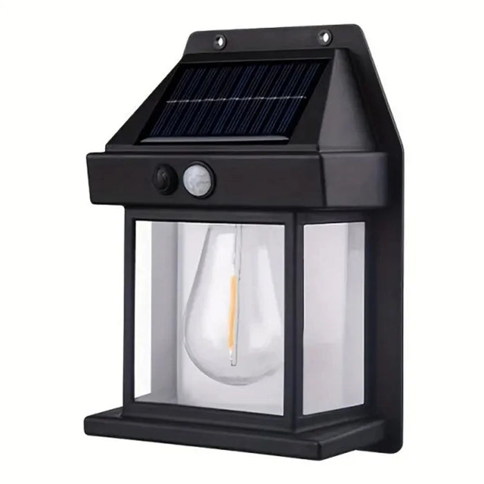 JL-888 Solar Induction Wall Lamp Outdoor Tungsten Night Light with 3RD Gear Mode - Black - 1