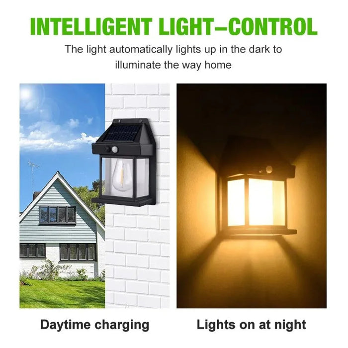 JL-888 Solar Induction Wall Lamp Outdoor Tungsten Night Light with 3RD Gear Mode - Black - 4