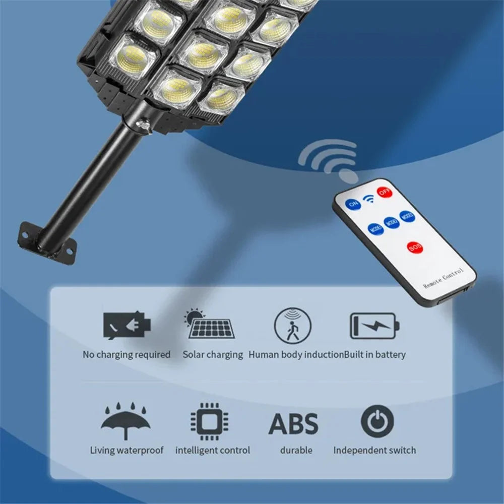 W7101A-7 Three Rows Street Lamp Solar Powered Induction Garden Light - 4