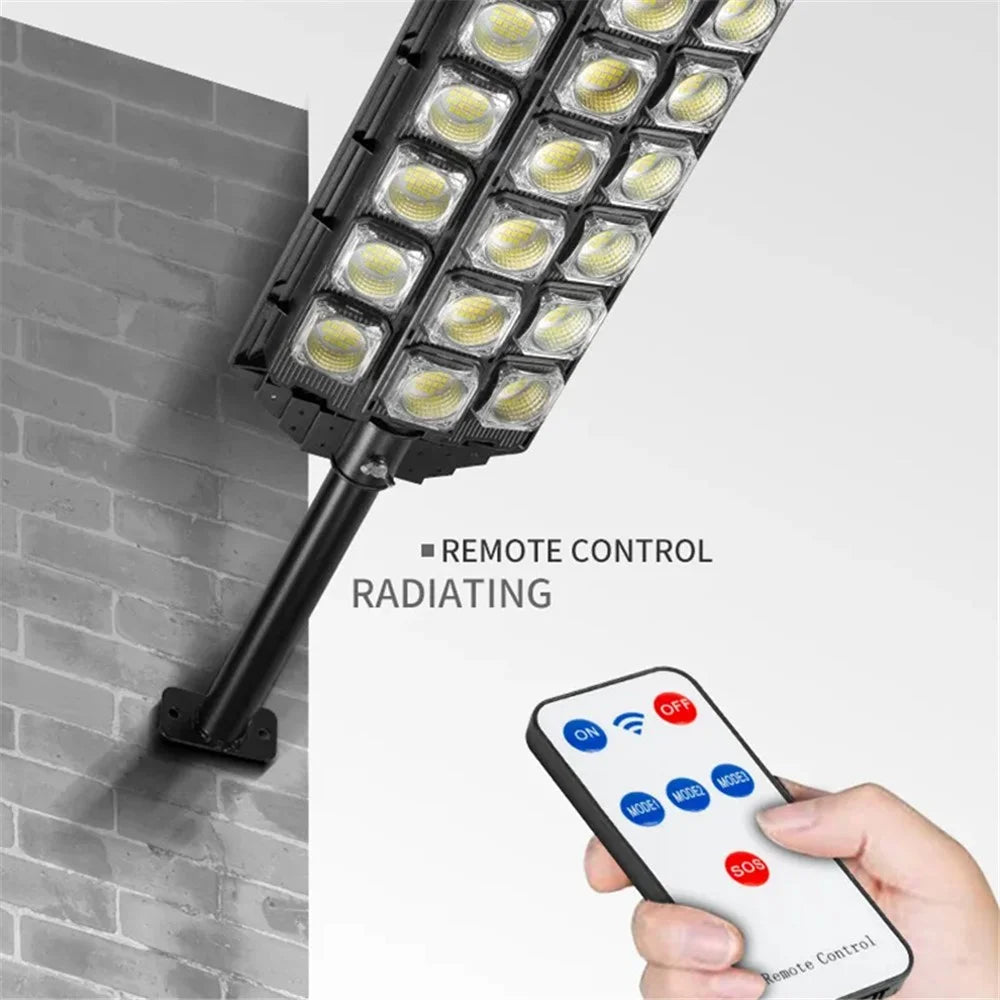 W7101A-7 Three Rows Street Lamp Solar Powered Induction Garden Light - 7