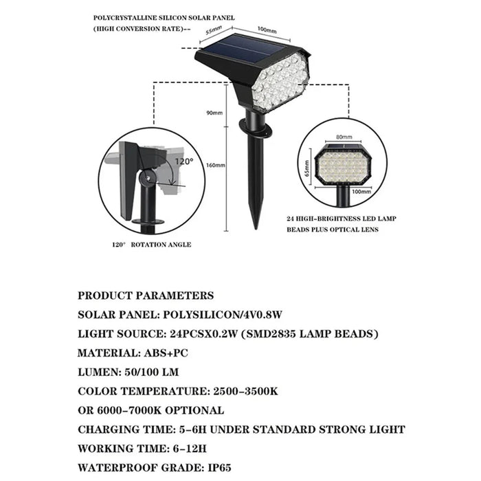 YH0528 4Pcs Solar Powered Landscape Light Lawn Ground Lamp for Outdoor Garden - 7