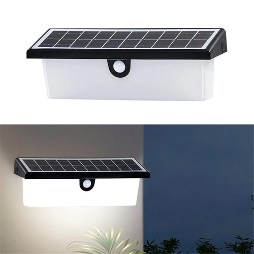YH0617-PIR Outdoor Solar Power Light Sensing Wall Lamp PIR Induction Waterproof Garden Yard Light - White Light - 1