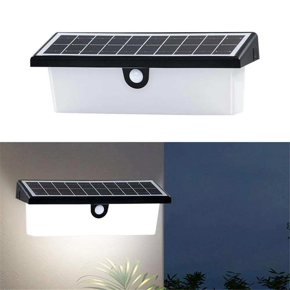 YH0617-PIR Outdoor Solar Power Light Sensing Wall Lamp PIR Induction Waterproof Garden Yard Light - White Light - 1