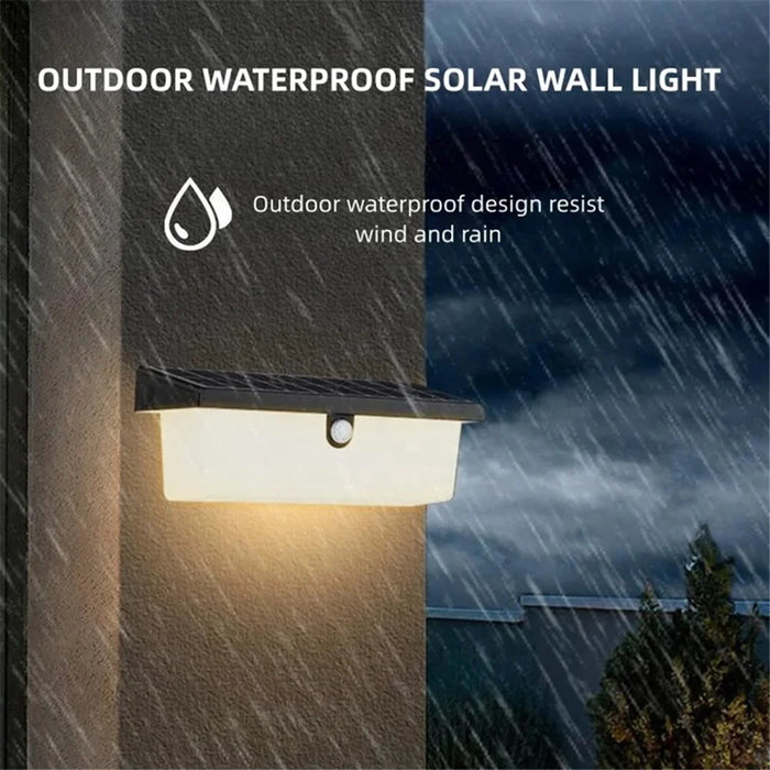 YH0617-PIR Outdoor Solar Power Light Sensing Wall Lamp PIR Induction Waterproof Garden Yard Light - White Light - 2