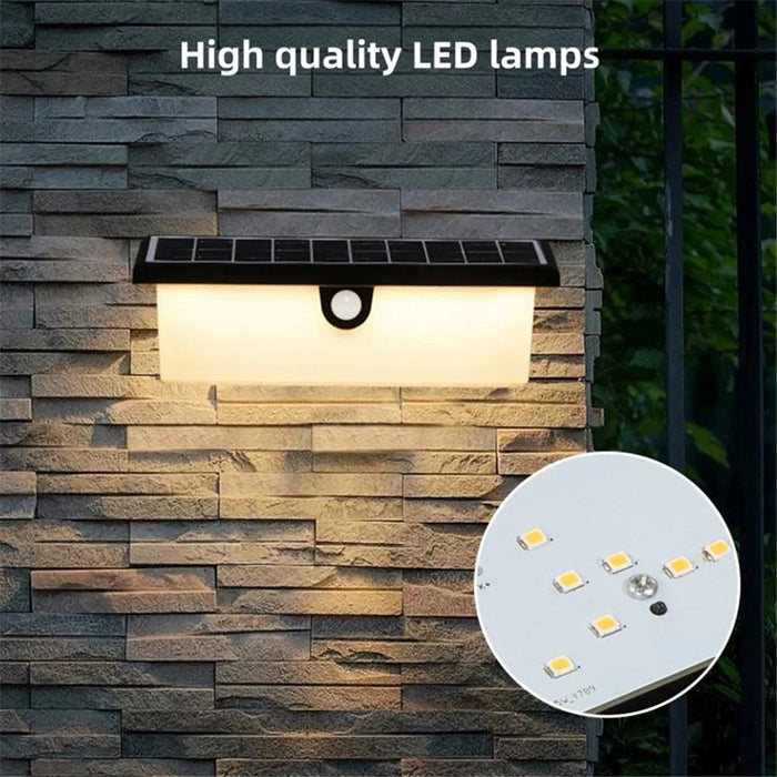 YH0617-PIR Outdoor Solar Power Light Sensing Wall Lamp PIR Induction Waterproof Garden Yard Light - White Light - 4