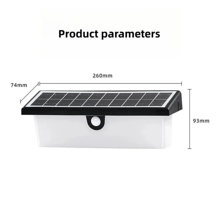 YH0617-PIR Outdoor Solar Power Light Sensing Wall Lamp PIR Induction Waterproof Garden Yard Light - White Light - 7