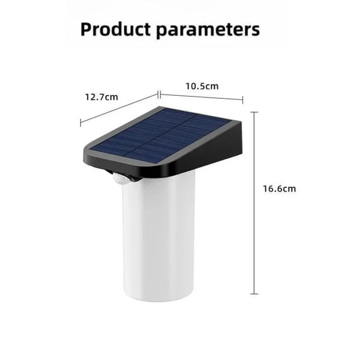 YH0620-PIR Solar Human Body Sensing Wall Lamp Waterproof Outdoor Garden Yard Light - White Light - 7