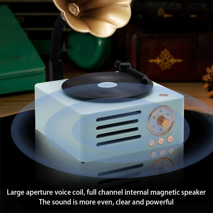 T15 Desktop Wireless Speaker Retro Vinyl Record Design Bluetooth-compatible Speaker (Standard Version) - White - 3