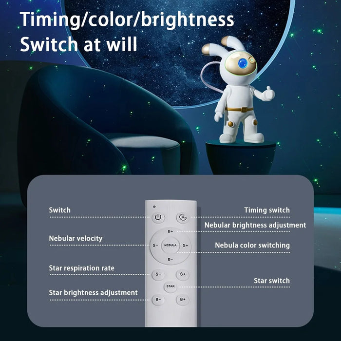 YPH-0125 USB Powered Night Light Space Rabbit Astronaut Projector Lamp for Bedroom - 6