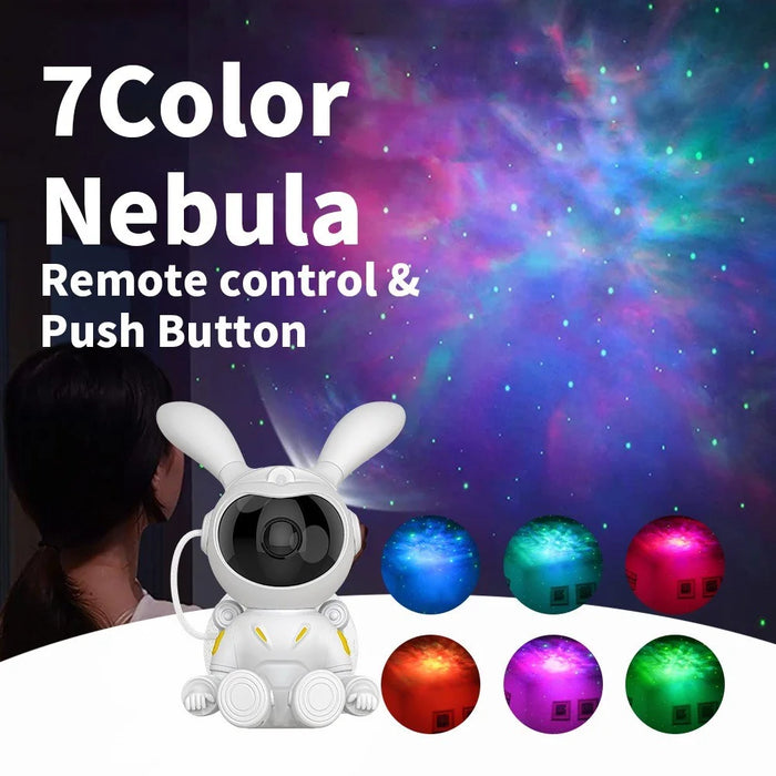 3W Bedside USB Night Light Moon Rabbit Laser Atmosphere Projection Lamp - 2