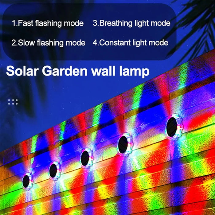DSL188 2Pcs Motion Sensor Solar Powered Garden Ground Light with RGB Light - 2