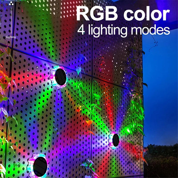 DSL188 2Pcs Motion Sensor Solar Powered Garden Ground Light with RGB Light - 3