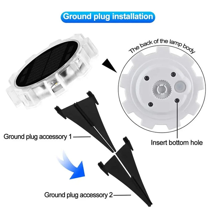 DSL188 2Pcs Motion Sensor Solar Powered Garden Ground Light with RGB Light - 6