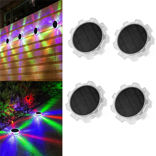 DSL188 4Pcs 4 Modes Motion Sensor Ground Light RGB Light Garden Solar Lamp - 1