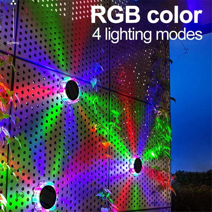 DSL188 4Pcs 4 Modes Motion Sensor Ground Light RGB Light Garden Solar Lamp - 2