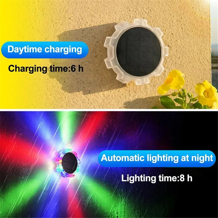 DSL188 4Pcs 4 Modes Motion Sensor Ground Light RGB Light Garden Solar Lamp - 3
