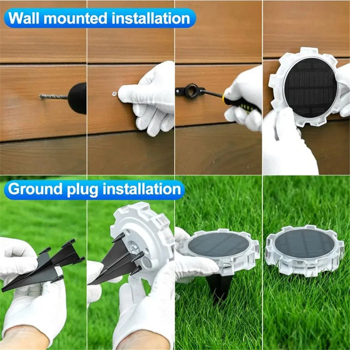 DSL188 4Pcs 4 Modes Motion Sensor Ground Light RGB Light Garden Solar Lamp - 6
