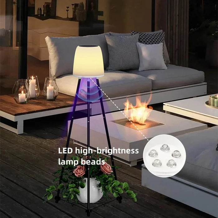 YH2401 Outdoor Solar Lights with Plant Stands Waterproof Garden Balcony Decorative Lamp - 3