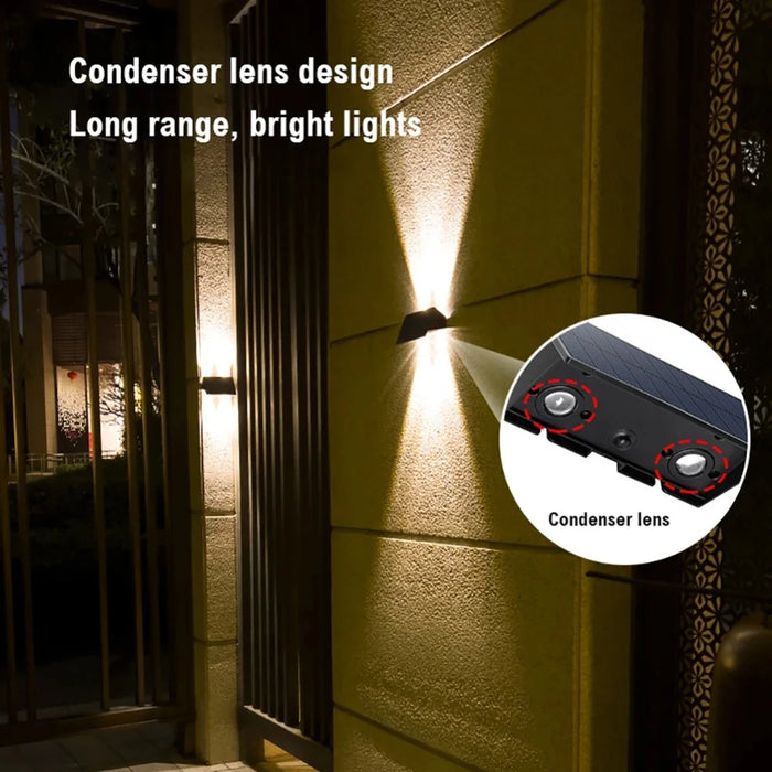 YH0616 2PCS Waterproof Porch Wall Hanging Light Solar Powered Outdoor Lamp - 4
