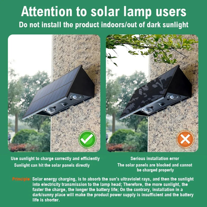 YH0616 2PCS Waterproof Porch Wall Hanging Light Solar Powered Outdoor Lamp - 7