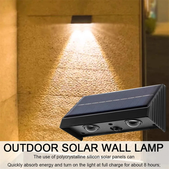 YH0615 2PCS Solar Powered Outdoor Yard Waterproof Garden Light Wall Lamp - 3