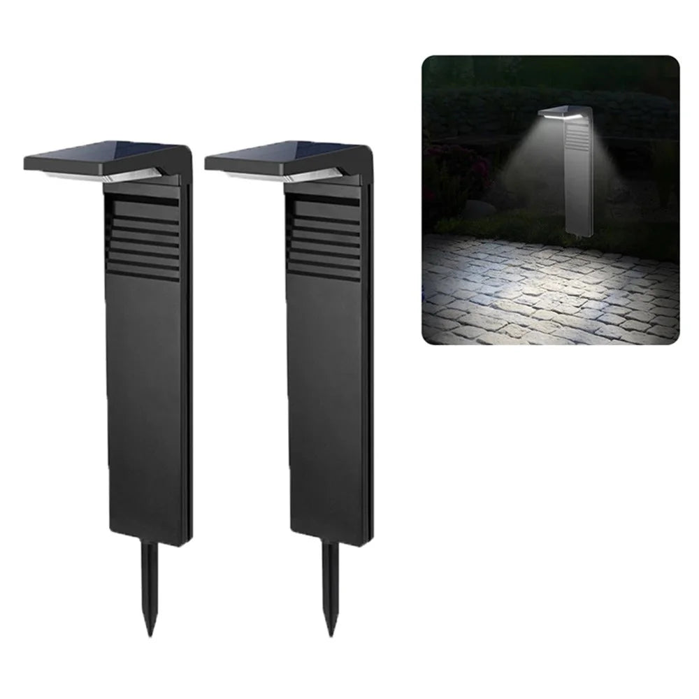 YH0801 2PCS Solar Powered Lamp Waterproof Garden Grass Lawn Light with Stake - White Light - 1