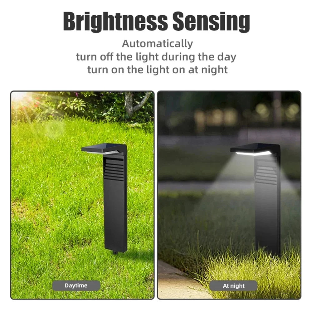 YH0801 2PCS Solar Powered Lamp Waterproof Garden Grass Lawn Light with Stake - White Light - 2