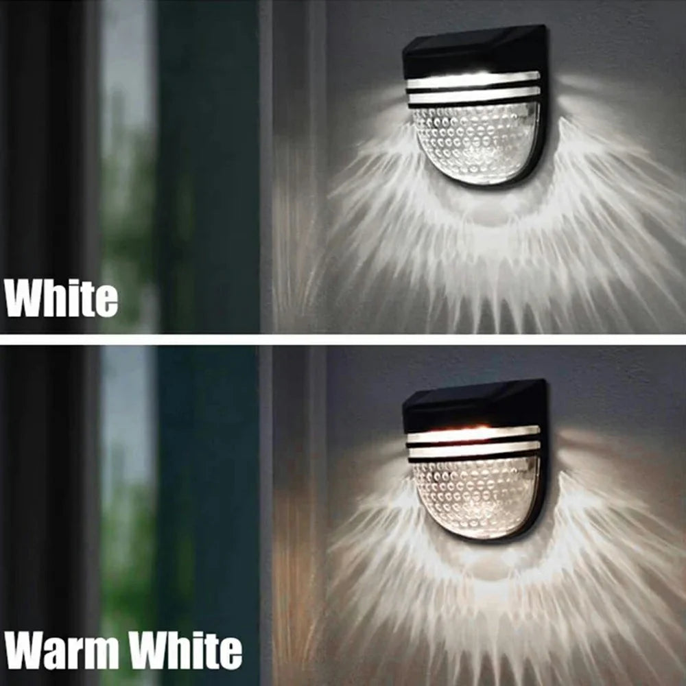 YH0613 Solar Fence Lights 2 Modes Waterproof Garden Lawn Lamp for Outside Patio Stairs Yard - Warm Light - 2