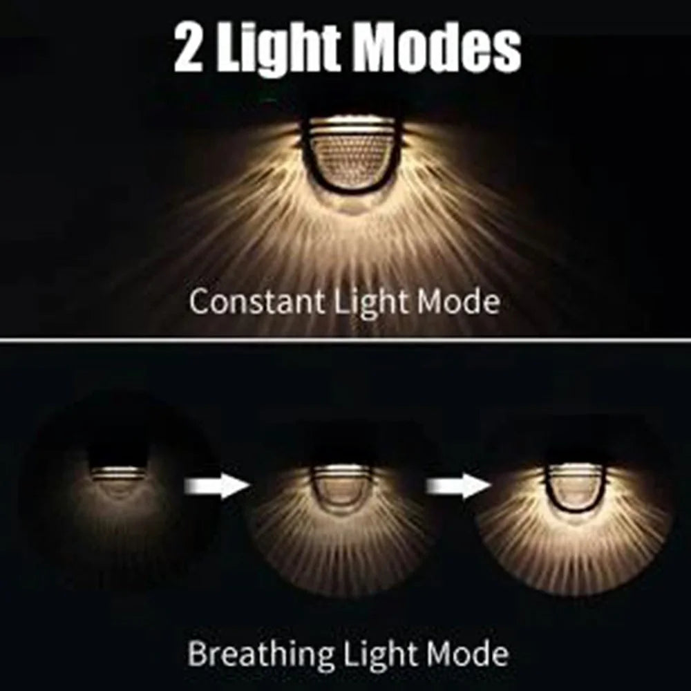 YH0613 Solar Fence Lights 2 Modes Waterproof Garden Lawn Lamp for Outside Patio Stairs Yard - Warm Light - 3