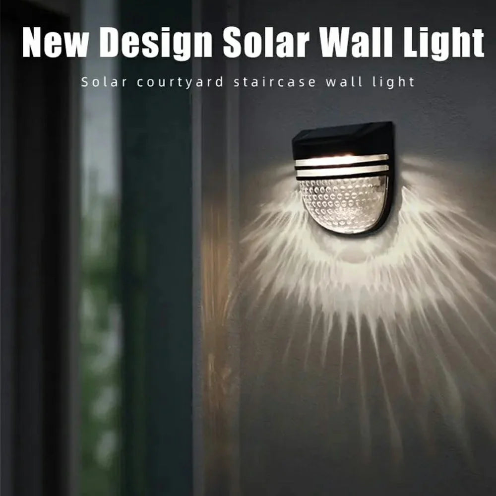 YH0613 Solar Fence Lights 2 Modes Waterproof Garden Lawn Lamp for Outside Patio Stairs Yard - Warm Light - 5