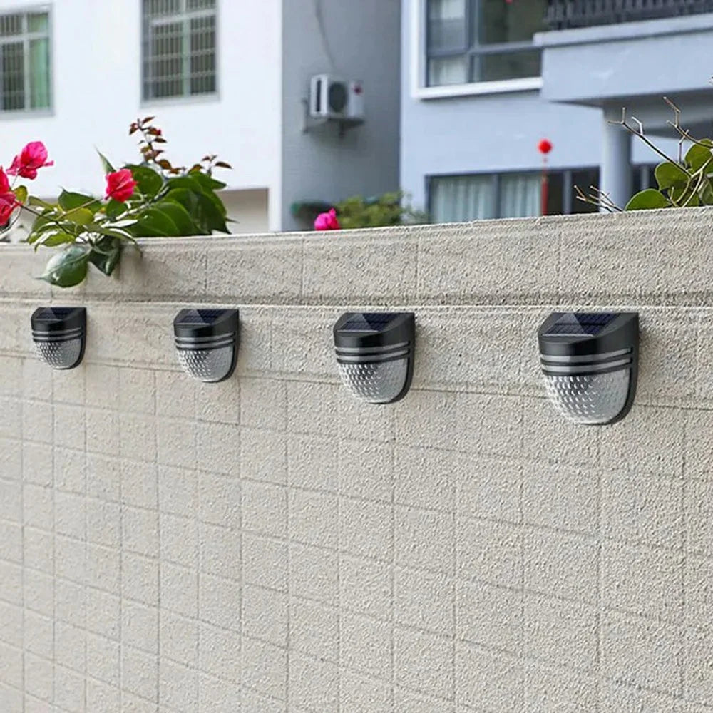 YH0613 Solar Fence Lights 2 Modes Waterproof Garden Lawn Lamp for Outside Patio Stairs Yard - Warm Light - 7