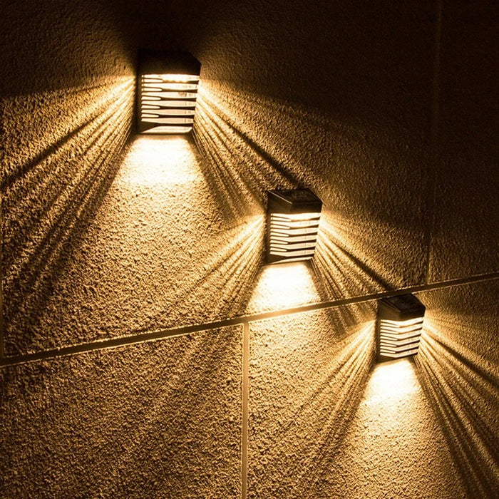 YH0614 Solar Fence Lights Wall-Mounted Square Shape Outdoor Garden Lamp - 6