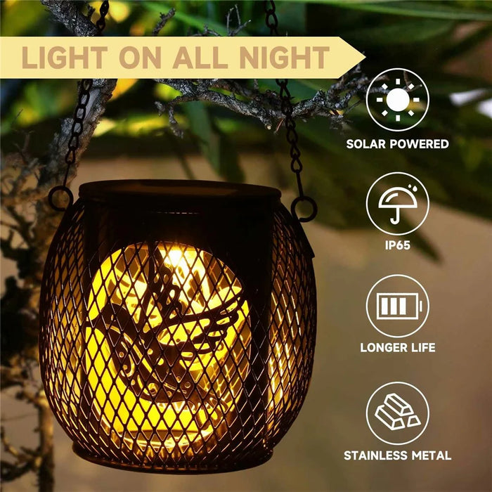 Iron Solar LED Light Hollow-Out Lamp Waterproof Garden Hanging Projection Light (CE, RoHS, FCC) - Bird - 6