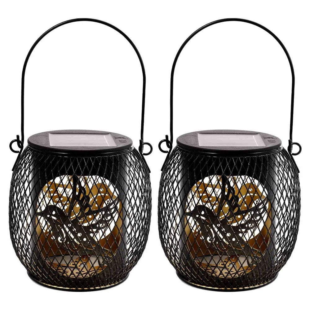 2PCS Waterproof Garden Iron Solar LED Lights Hollow-Out Lamps Hanging Projection Lights (CE, RoHS, FCC) - Bird - 1