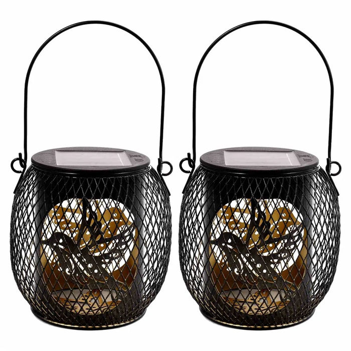 2PCS Waterproof Garden Iron Solar LED Lights Hollow-Out Lamps Hanging Projection Lights (CE, RoHS, FCC) - Bird - 1