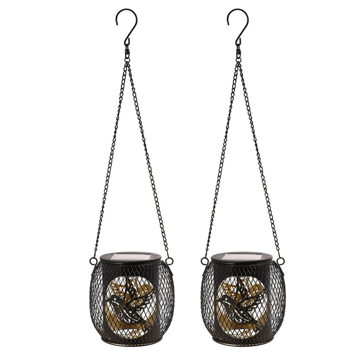 2PCS Waterproof Garden Iron Solar LED Lights Hollow-Out Lamps Hanging Projection Lights (CE, RoHS, FCC) - Bird - 4
