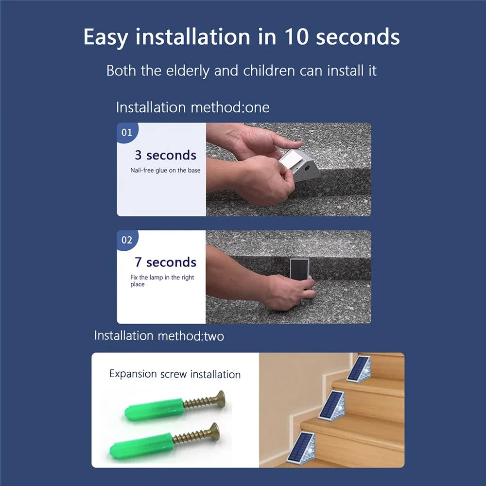 2Pcs Solar Step Light Waterproof Outdoor Stair Light Garden Outdoor Decor Induction Highlight Model - 7