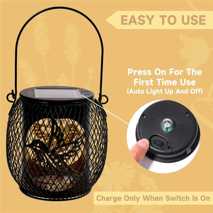 TY-HD01 Iron Projection Light Patio Solar Light Hollow-Out Hanging Lamp - Bird - 7