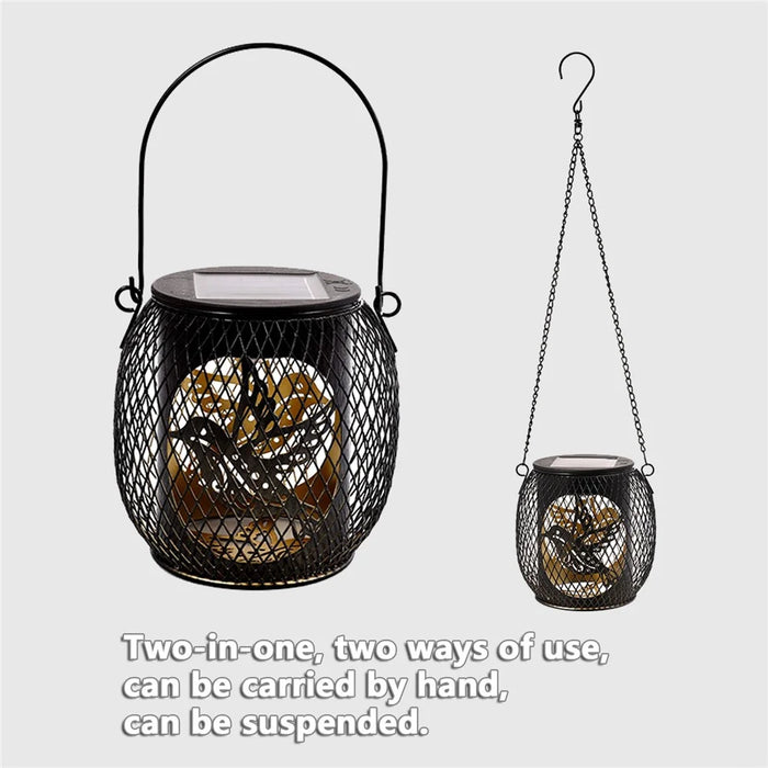 TY-HD01 2PCS Garden Solar LED Lights Hollow-Out Lamps Hanging Projection Iron Lights - Bird - 3
