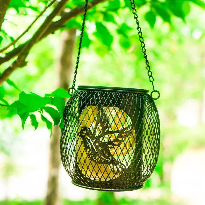 TY-HD01 2PCS Garden Solar LED Lights Hollow-Out Lamps Hanging Projection Iron Lights - Bird - 6