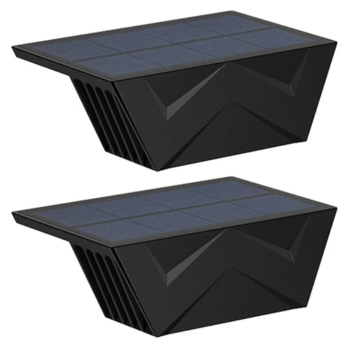 YH0626-2LED 2PCS Convex Mirror 7-Shape Solar Powered Lamps Warm Light for Patio, Yard, Garden - 1