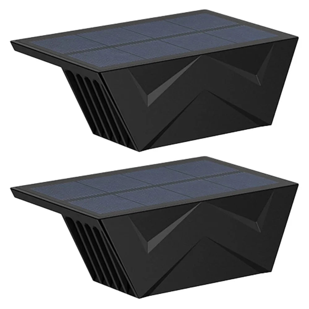 YH0626-2LED 2PCS Convex Mirror 7-Shape Solar Powered Lamps Warm Light for Patio, Yard, Garden - 1