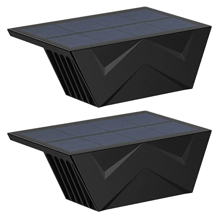 YH0626-2LED 2PCS Convex Mirror 7-Shape Solar Powered Lamps Warm Light for Patio, Yard, Garden - 1