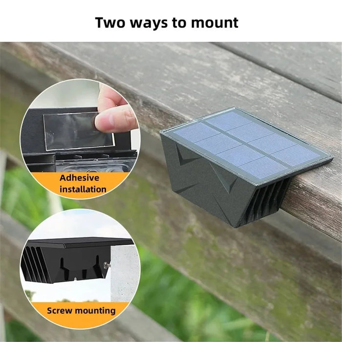 YH0626-2LED 2PCS Convex Mirror 7-Shape Solar Powered Lamps Warm Light for Patio, Yard, Garden - 3