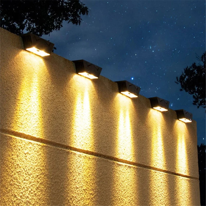 YH0626-2LED 2PCS Convex Mirror 7-Shape Solar Powered Lamps Warm Light for Patio, Yard, Garden - 6