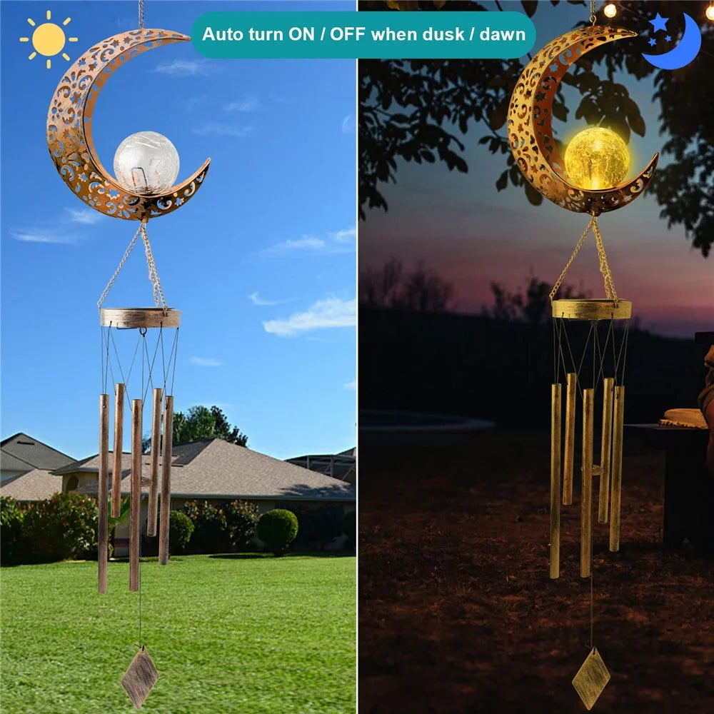 Balcony Wind Chimes Outdoor Yard Solar Lights Birthday Gift Hanging Decoration Lamps - 3