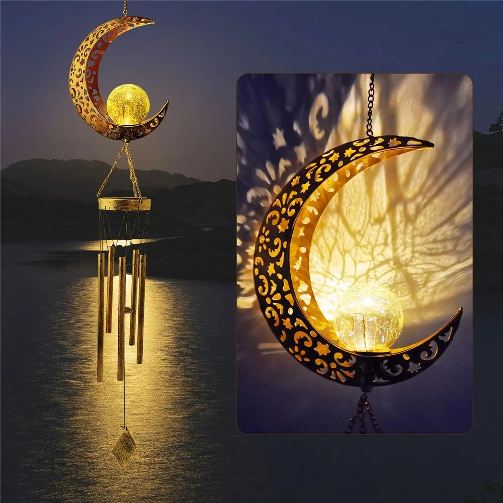 Balcony Wind Chimes Outdoor Yard Solar Lights Birthday Gift Hanging Decoration Lamps - 4